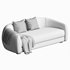 Laszlo 80 Ivory Boucle Loveseat - Thumbnail 4