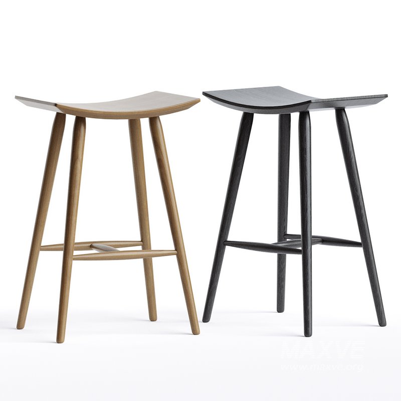 Yoko Curved Ash Wood Barstool - Image 5