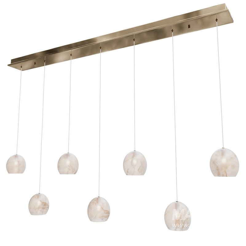 Lazio 7-Light Linear Multi-Drop Pendant Currey Company - Image 5