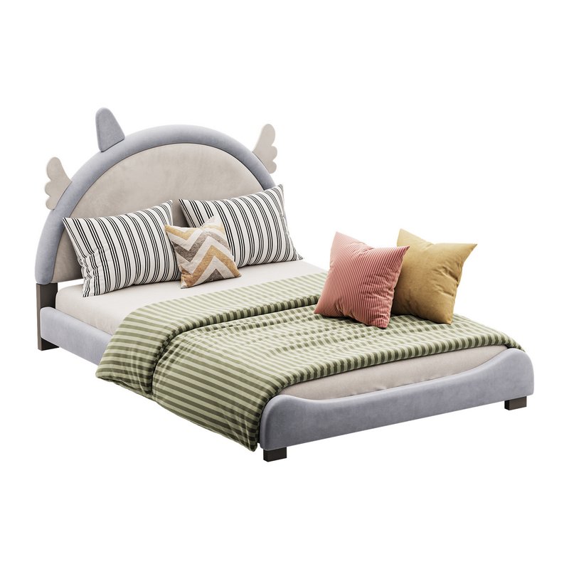 Full Size PU Leather Upholstered Princess Bed - Image 1
