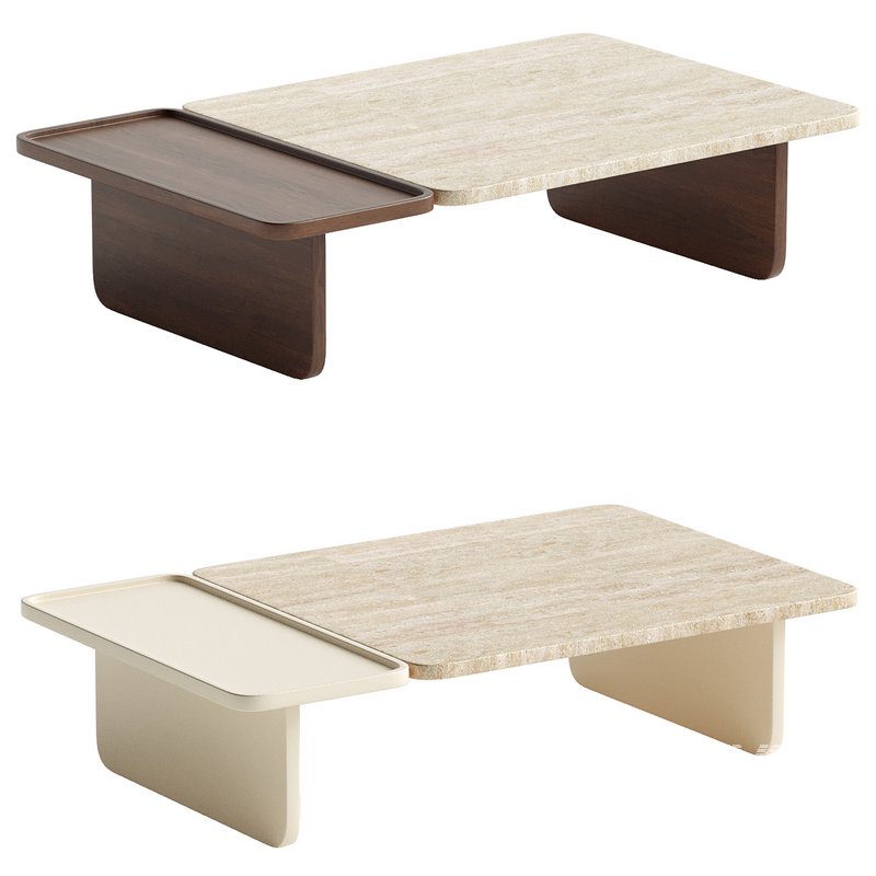 Duo Large Travertine Coffee Table - Image 3