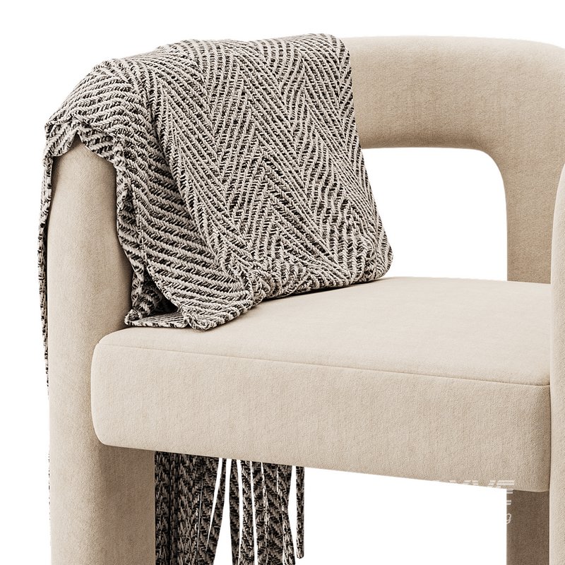 Art Deco Solid Color Arm Chair - Image 13