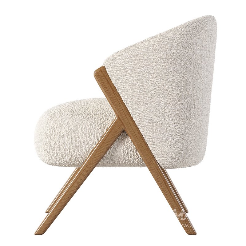 UPHOLSTERED BOUCLE ARMCHAIR - Image 1