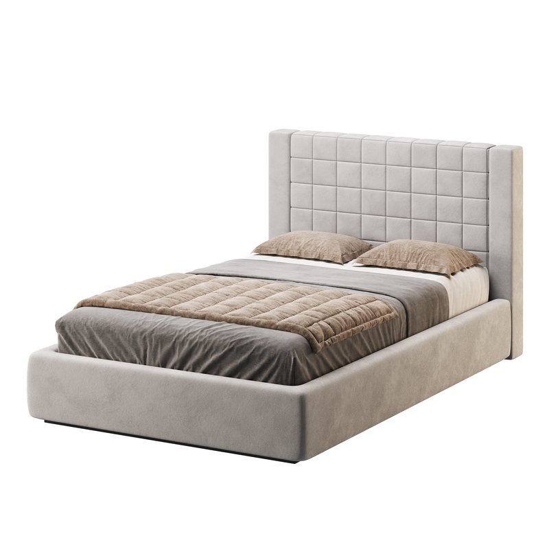 Single bed with upholstered headboard - Image 1