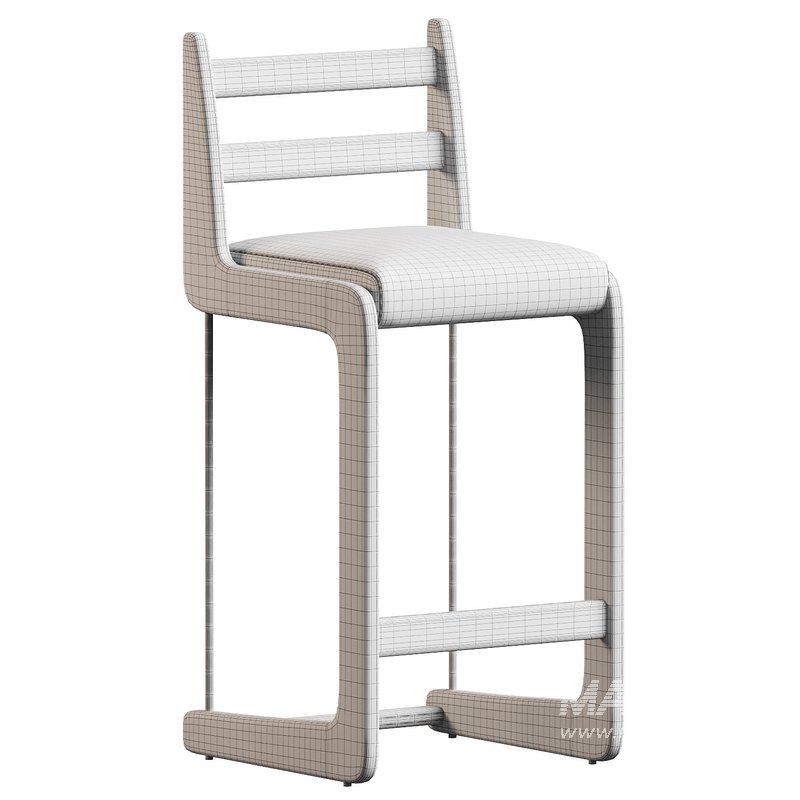 Oak and Leather Cruz Barstool - Image 3