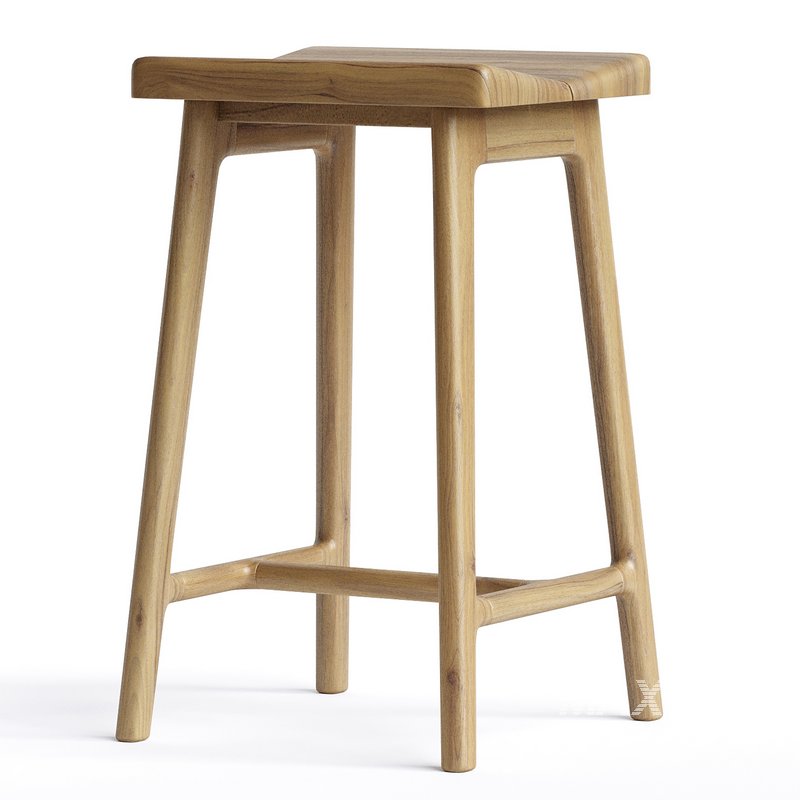 Handmade modern large oak stool - Image 4