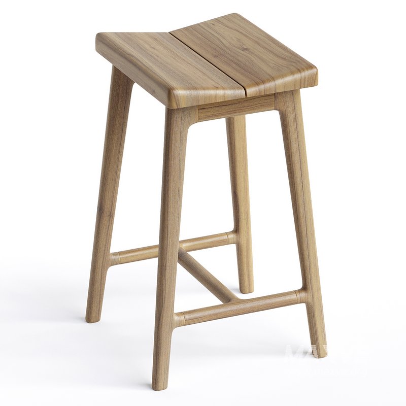 Handmade modern large oak stool - Image 3