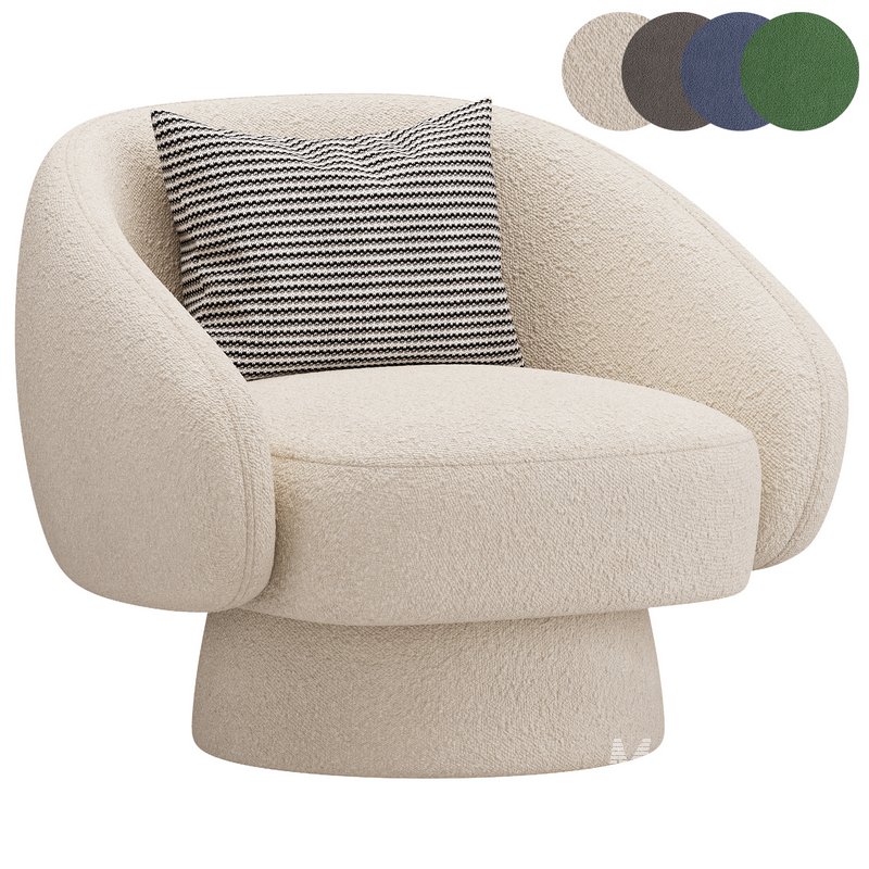 Fauteuil lounge en bouclette Ted - Image 1