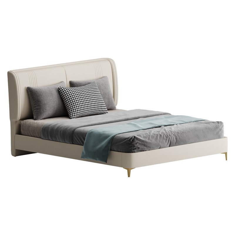 Leather Beige Bed Frame - Image 3