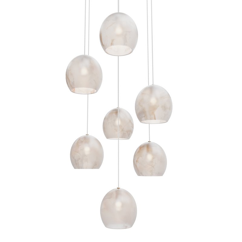 Lazio 7-Light Round Multi-Drop Pendant Currey Company - Image 1
