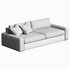 Serrat White Performance Fabric Sofa - Thumbnail 4