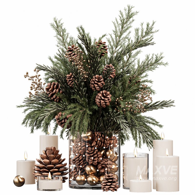 Christmas Pine Cone Decor Set - Image 3