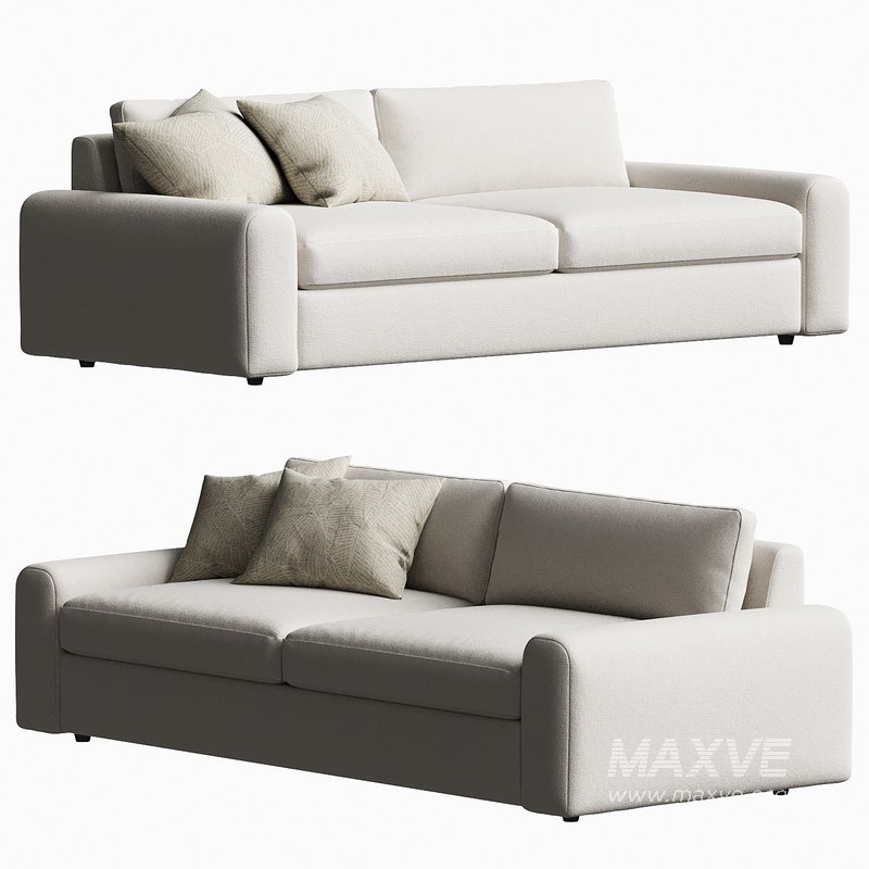 Serrat White Performance Fabric Sofa - Image 3
