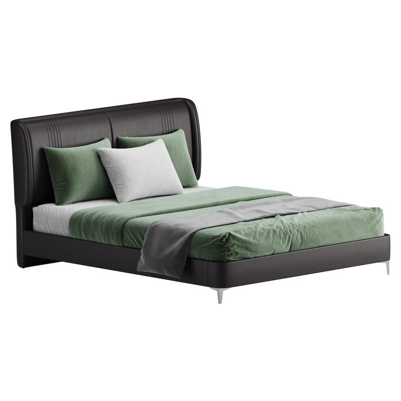 Leather Beige Bed Frame - Image 1