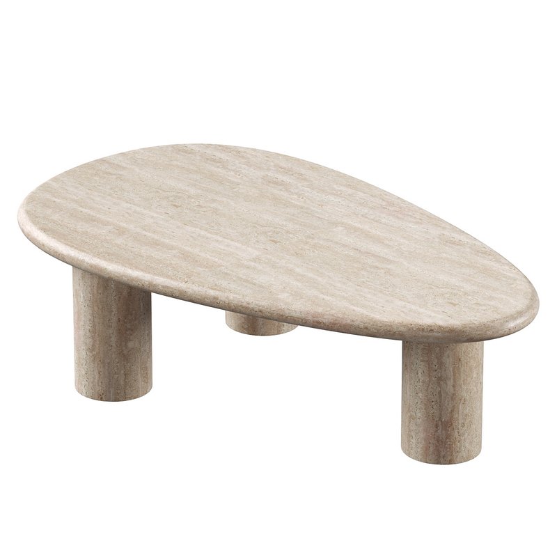 Travertine Top Oval Coffee Table - Image 3