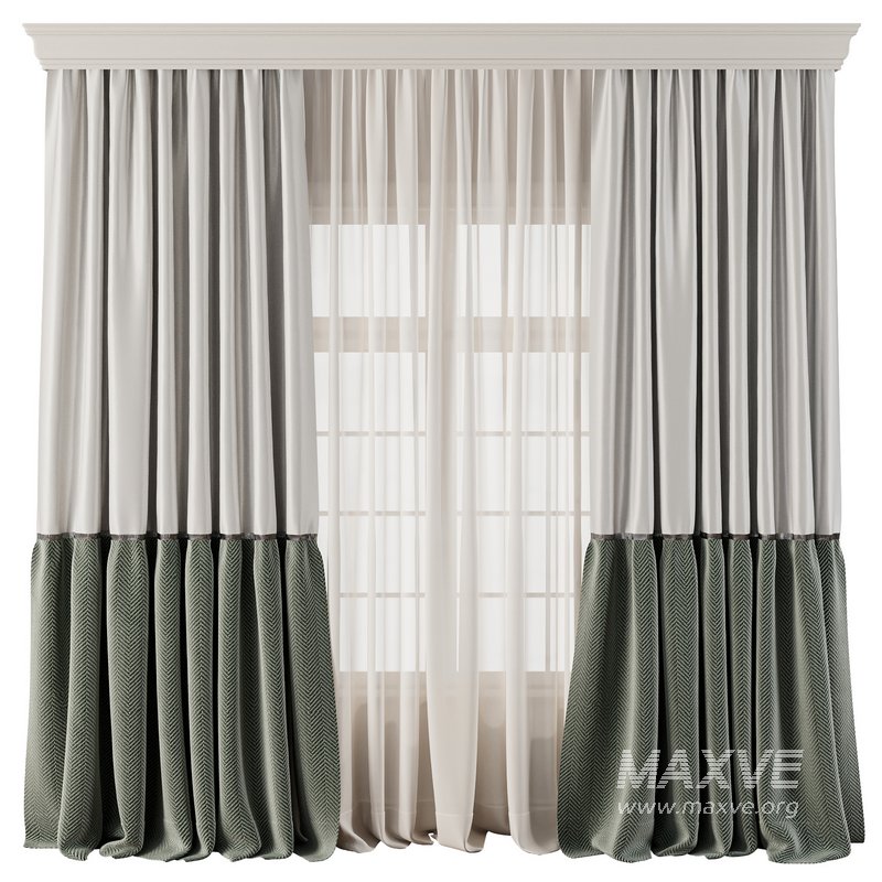 Herringbone Patterned Bottom Curtains 62 - Image 1