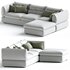 Blanche Parma Three-seater sofa with pouf 02 - Thumbnail 1