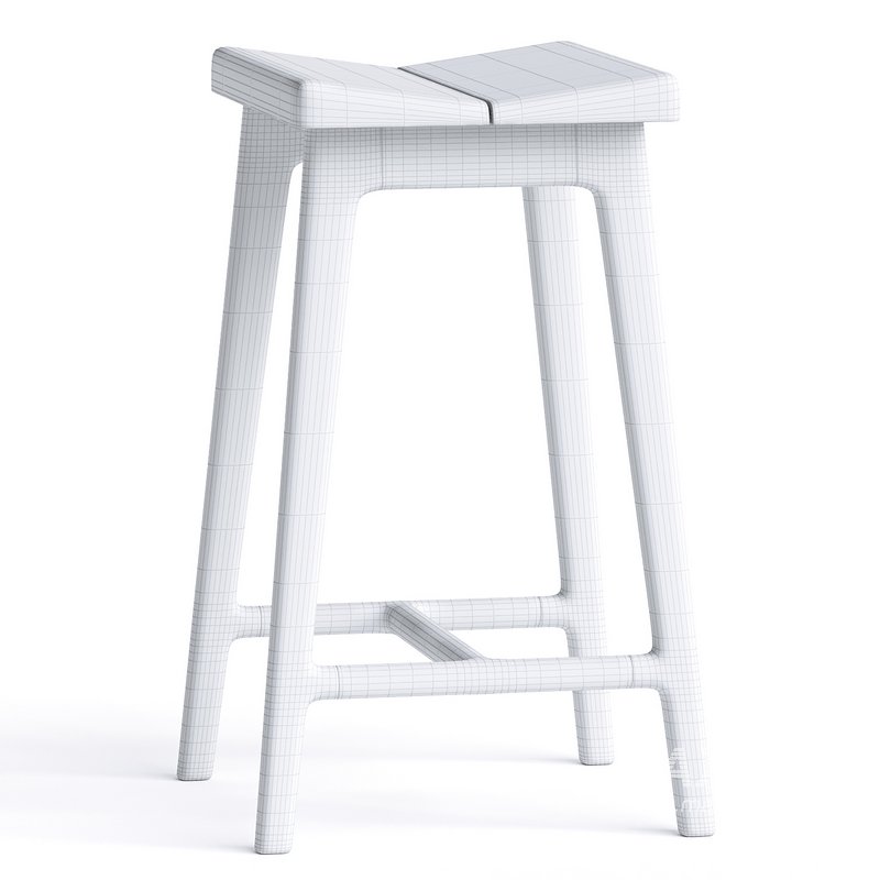 Handmade modern large oak stool - Image 5