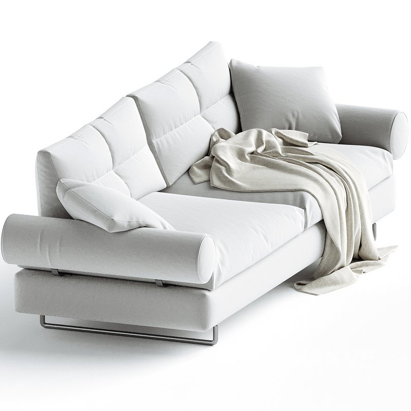 Limes New Sofa in Avant Apres Upholstery and Armrest with Roll by Sergio Bicego - Image 3