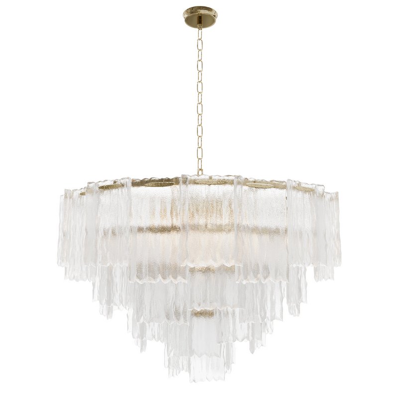 Round pendant chandelier made of ribbed glass 164FA-33128 Garda Decor - Image 3