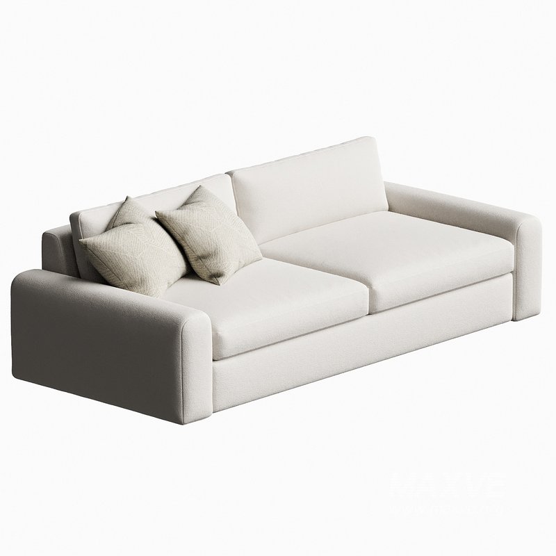 Serrat White Performance Fabric Sofa - Image 1