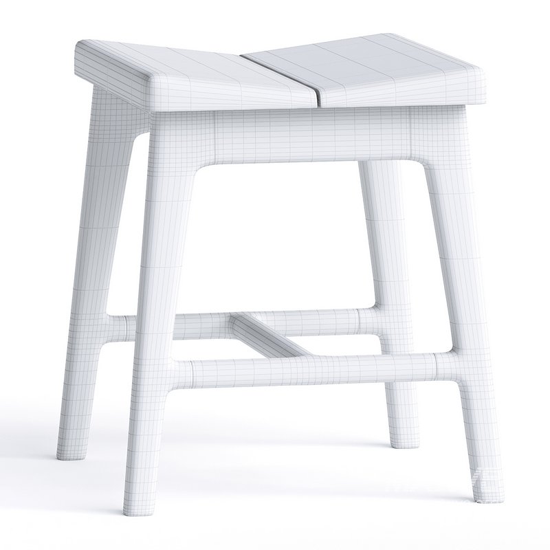 Handmade modern small oak stool - Image 5