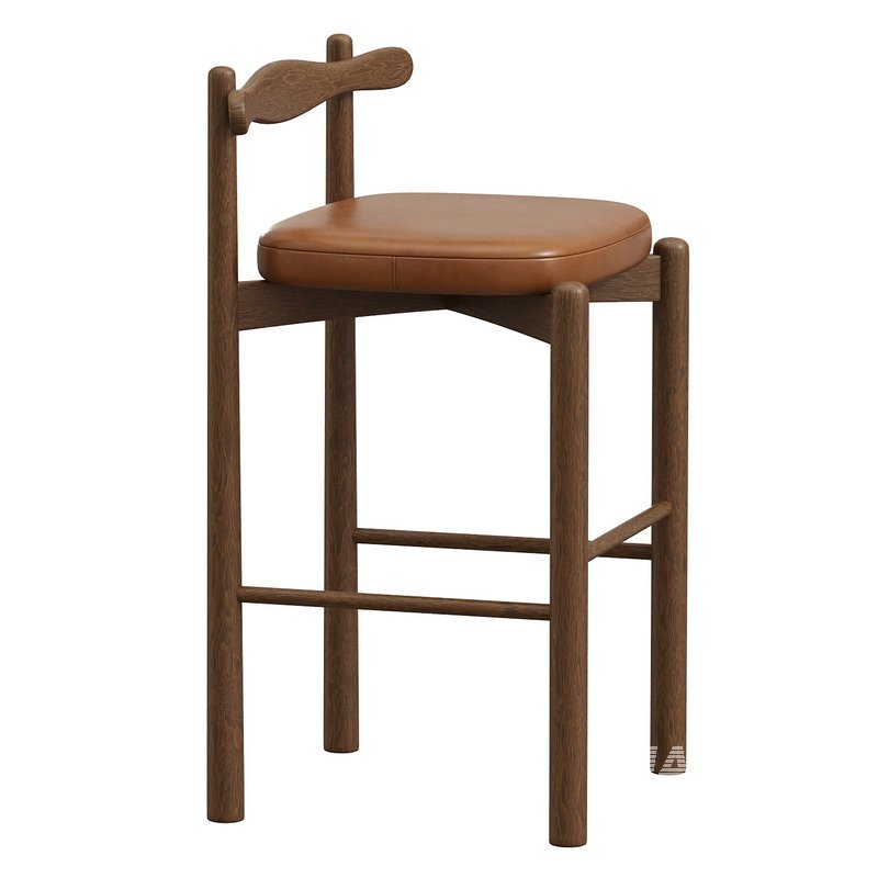 Counter Stool UCA- Dark Brown Wood - Image 1