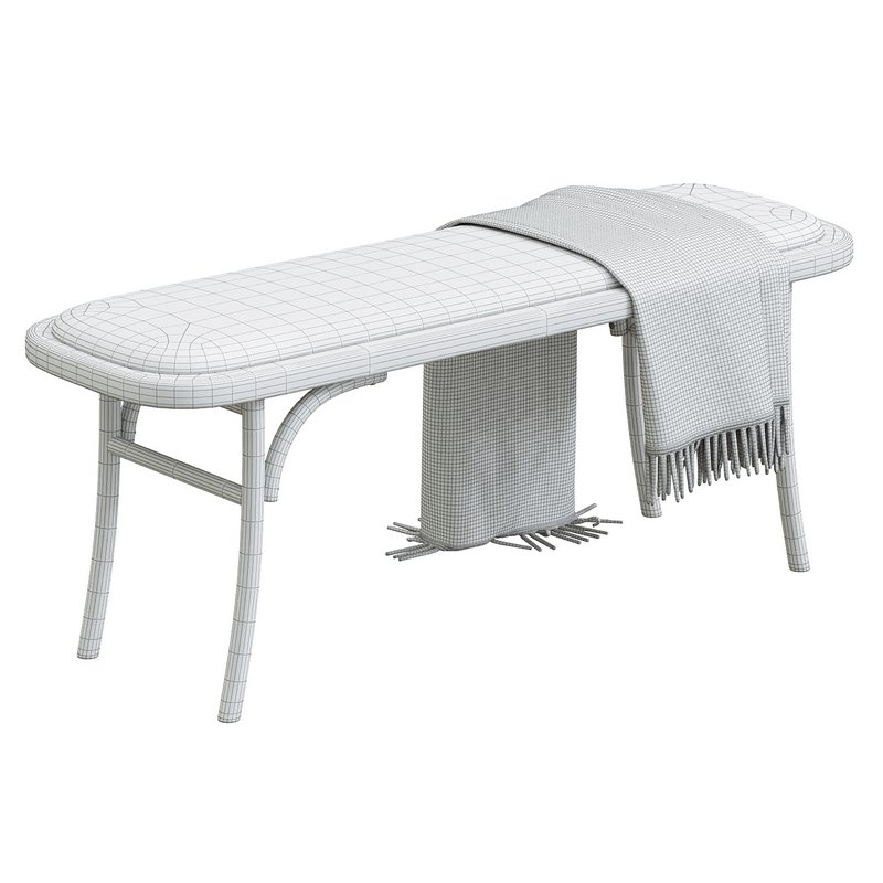 Round Wood Padded Bench - Image 3