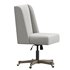 Linon Draper Upholstered Swivel Office Chair in Natural Linen - Thumbnail 3