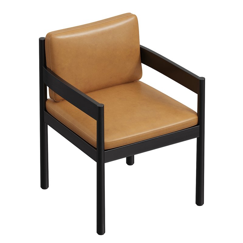 Halsey Leather Dining Arm Chair WestElm - Image 2