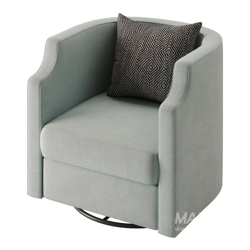 Infinity Swivel Barrel Chair Blue - Image 5