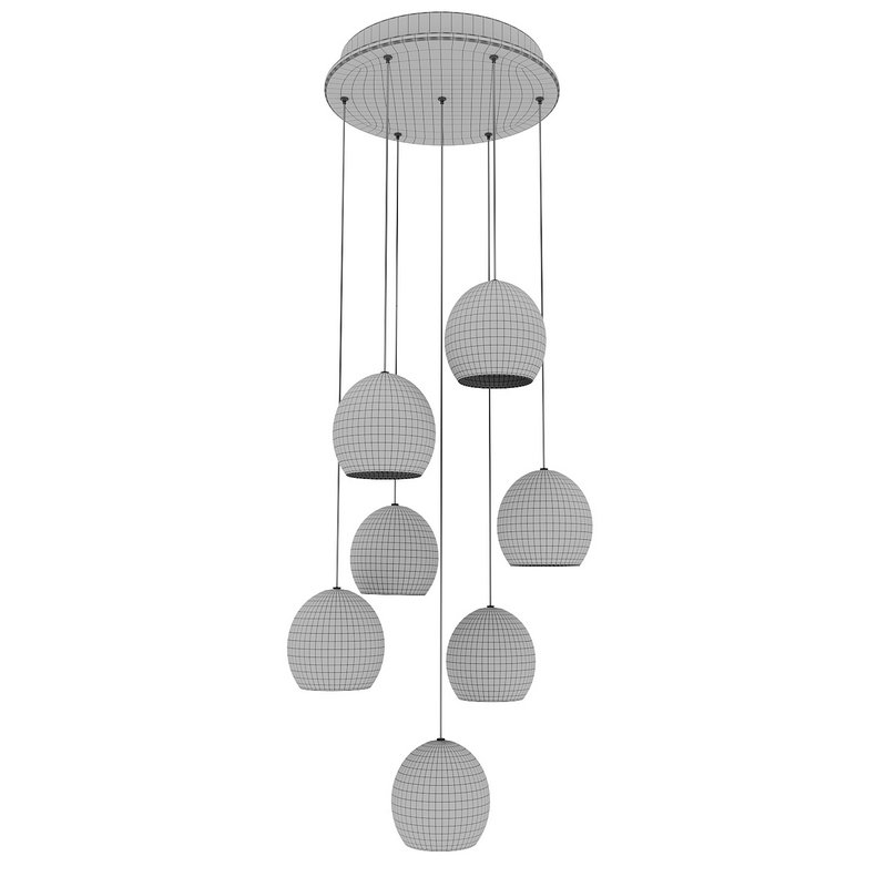 Lazio 7-Light Round Multi-Drop Pendant Currey Company - Image 7
