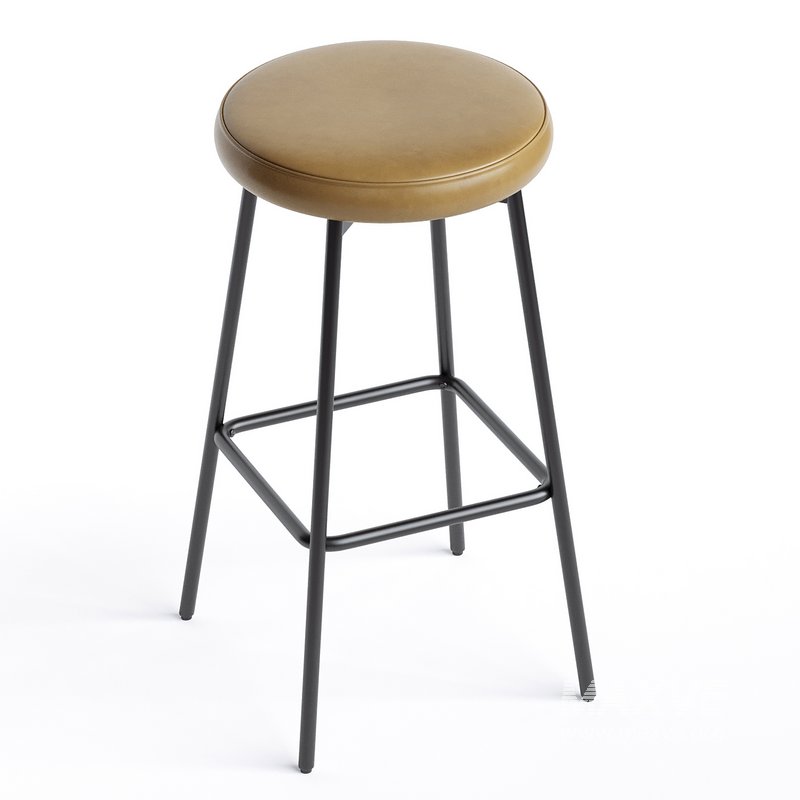 Doheny Black Steel Legs Swivel Barstool - Image 2