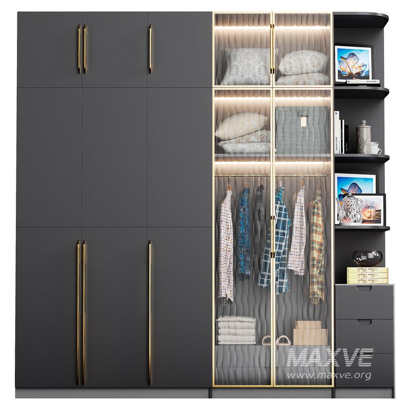 Wardrobe with clothes - Image 2