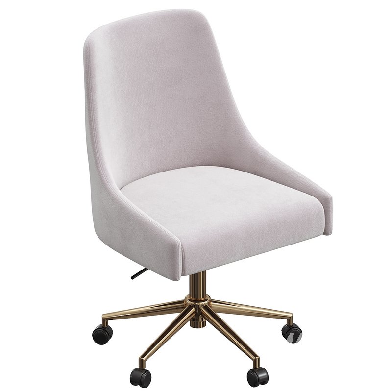 Karina Swivel and Adjustable Velvet Office Chair - Image 4