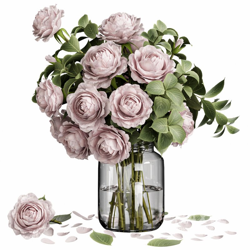 Peony Elegance in Glass - Image 1