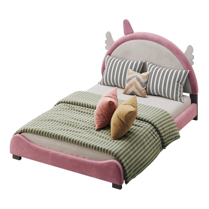 Full Size PU Leather Upholstered Princess Bed - Image 4