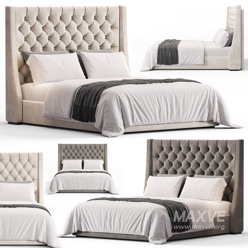 Barron Beds Zoya Grandeur Curved Wingback Bed - Image 1