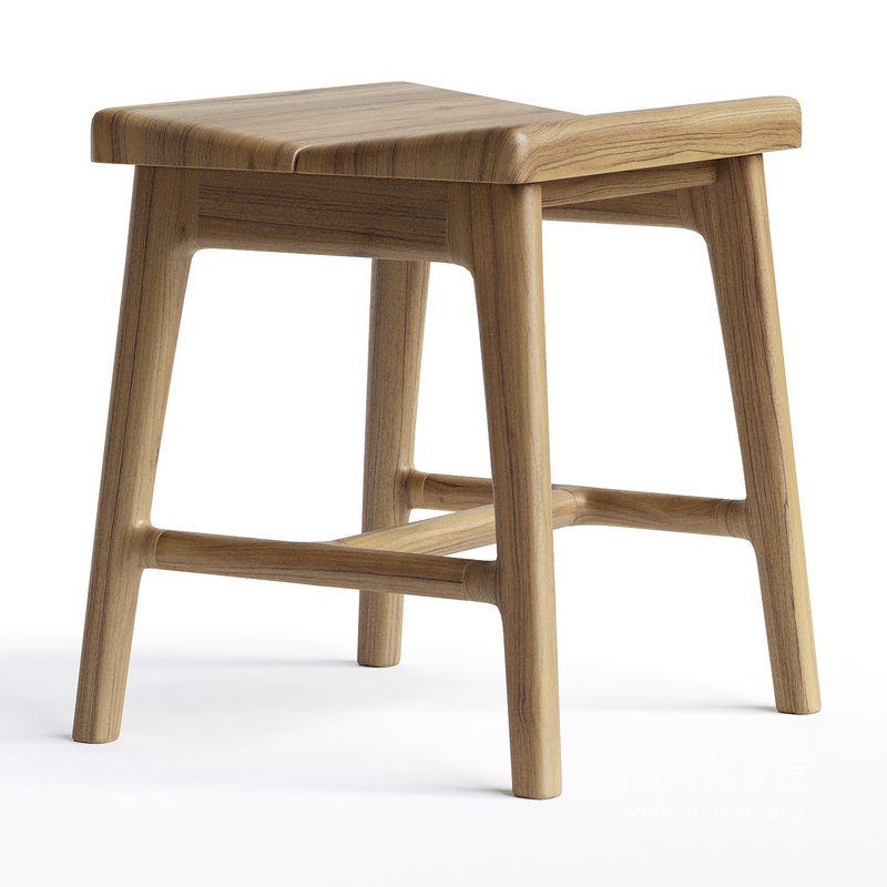 Handmade modern small oak stool - Image 1