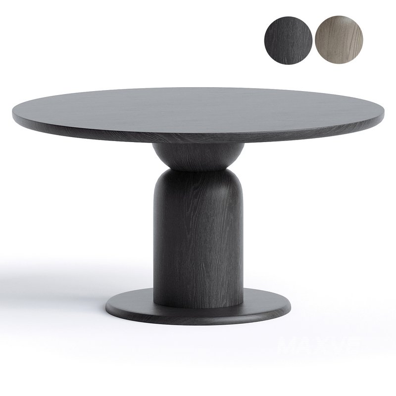 Mila Contemporery Round Wooden dining table Refined Black - Image 1