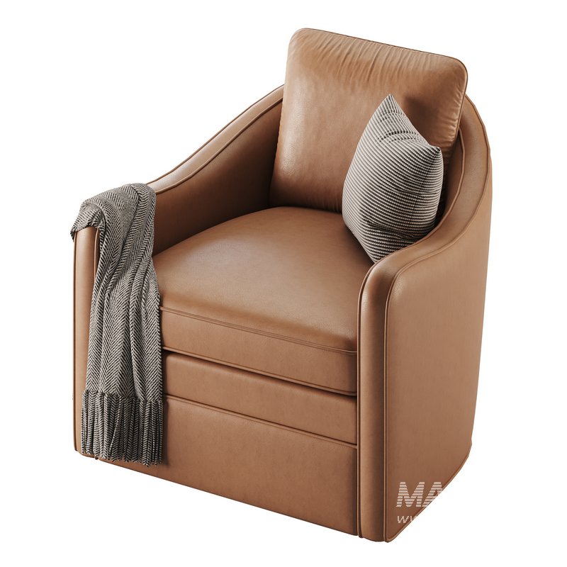 Wide Seat Lounge Swivel Arm Chair - Image 1