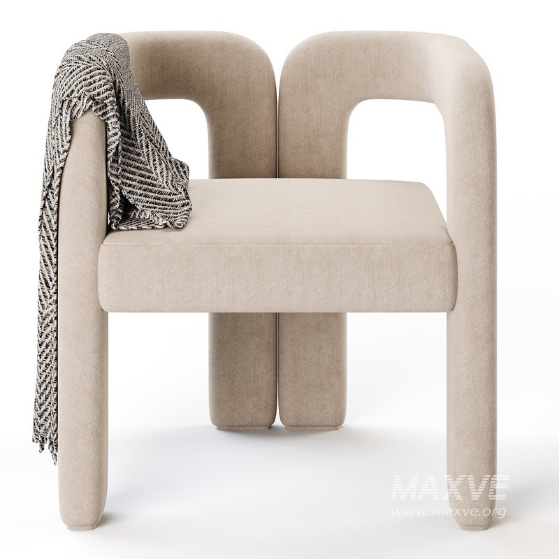 Art Deco Solid Color Arm Chair - Image 6