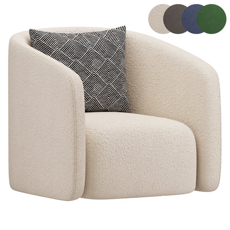 Andy Cream Boucle Club Chair - Image 1