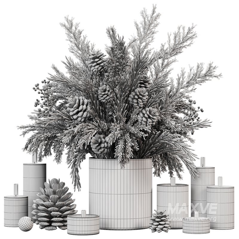 Christmas Pine Cone Decor Set - Image 6