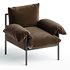 Metal & Velvet Lounge Chair Chocolate - Thumbnail 3