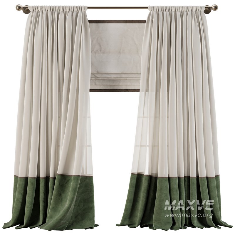Two Tone Velvet Bottom Curtains 61 - Image 4