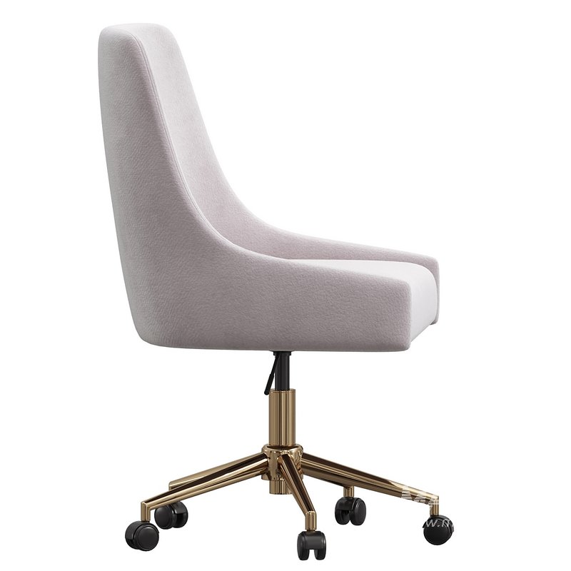 Karina Swivel and Adjustable Velvet Office Chair - Image 3