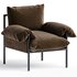 Metal & Velvet Lounge Chair Chocolate - Thumbnail 2
