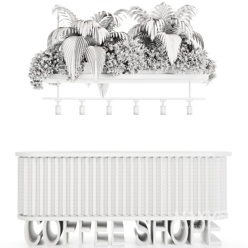 Reception Desk With Hanging Plants – Set11 - Image 3