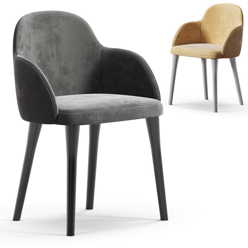GIULIA GREY VELVET DINING ARMCHAIR - Image 2